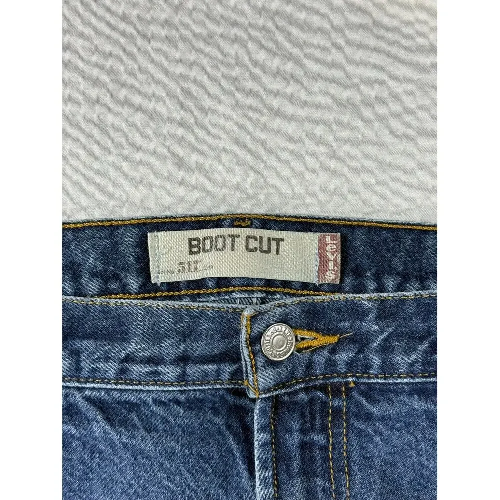 Levi 517 Jeans Mens 40x32 Blue Denim Bootcut Casual Cotton Pockets Light Wash